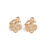 Brass Pave Clear Cubic Zirconia Fruit Connector Charms KK-C115-02B-G-1