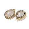 Natural Quartz Crystal Faceted Teardrop Pendants G-I375-01G-06-2