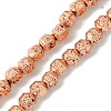 Electroplated Natural Lava Rock Beads Strands G-I360-N01-03-1