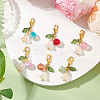 30Pcs Flower Round Acrylic & Glass Locking Stitch Marker HJEW-SC0002-22-4
