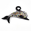 Handmade Silver Foil Lampwork Big Pendants LAMP-T023-13A-1
