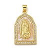 Rack Plating Brass Micro Pave Cubic Zirconia Pendants KK-I718-09G-A-1