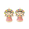 Brass Enamel Pendants KK-D360-01G-1
