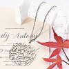 201 Stainless Steel Hollow Arabic Flat Round Pendant Box Chain Necklaces for Women Men LS-NJEW-R013-01P-3