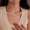304 Stainless Steel 3 Layer Chain Necklaces for Women NJEW-Q027-01G-1