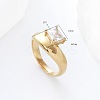 304 Stainless Steel Glass Finger Rings MD8256-2-5