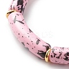 Acrylic Curved Tube Beaded Stretch Bracelet BJEW-JB08443-6