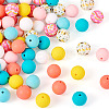 80Pcs 8 Colors Silicone Beads SIL-TA0002-37-2