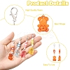12Pcs 6 Style Acrylic & Alloy Enamel Bear Pendant Decorations HJEW-YW00172-5
