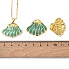 304 Stainless Steel Enamel Shell Shape Stud Earrings & Pendant Necklaces Sets for Women SA-CBA46AF-20G-5