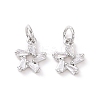 Star Brass Micro Pave Clear Cubic Zirconia Charms KK-G435-43P-2