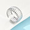 304 Stainless Steel Open Cuff Ring for Women RJEW-U014-05P-3