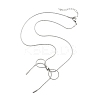 304 Stainless Steel Round Snake Chain Bowknot Pendant Necklaces for Women NJEW-Z050-01P-01-1