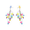 Alloy Resin Star with Paperclip Dangle Stud Earrings FS-WG8698E-01-2