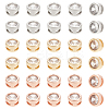 BENECREAT 30Pcs 3 Colors Rack Plating Brass Micro Pave Cubic Zirconia Slide Charms KK-BC0012-83-1