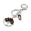 Natural Tiger Eye Keychain KEYC-M022-01G-2