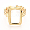 Brass Cuff Rings for Men Women KK-T074-27G-2