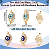 8Pcs 2 Colors Rack Plating Real 18K Gold Plated Brass Micro Pave Clear Cubic Zirconia Connector Charms ZIRC-BBC0002-03-2
