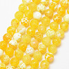 Natural Fire Crackle Agate Bead Strands X-G-K166-07F-8mm-07-1