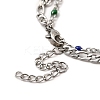 Colorful Enamel Beaded & Figaro Chains Double Layer Multi-strand Bracelet BJEW-C025-04P-4