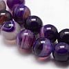 Natural Striped Agate/Banded Agate Bead Strands G-K166-13-8mm-04-3