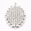 Tibetan Style Oval Pendant Cabochon Settings TIBE-473-AS-NR-2
