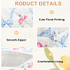 2Pcs 2 Colors Flower Print Cotton & Polyester Cosmetic Zipper Bag AJEW-CN0002-82-6