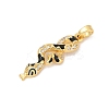 Brass Micro Pave Clear Cubic Zirconia Pendants KK-R221-01G-03-2