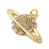 Rack Plating Brass Micro Pave Clear Cubic Zirconia Pendants KK-P267-25G-2