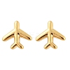 304 Stainless Steel Tiny Airplane Stud Earrings with 316 Stainless Steel Pins for Women LS-EJEW-J043-01G-3