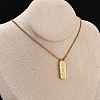 304 Stainless Steel Rectangle Number Pendant Necklaces NJEW-D300-01G-08-2