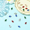 10Pcs 5 Colors Transparent Glass Links/Connectors GLAA-YW0004-42-5