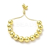 Rack Plating Brass Round Bead Slider Bracelets for Women BJEW-M232-01G-E-1
