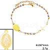 304 Stainless Steel Jesus & Cross Link Bracelet with 201 Stainless Steel Beaded Chains BJEW-WH0012-20D-3