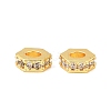 Brass Micro Pave Clear Cubic Zirconia European Beads KK-C142-11A-G-1