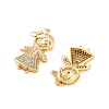 Rack Plating Brass Clear Cubic Zirconia Pendants KK-S379-09G-B-2