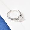 Brass Micro Pave Cubic Zirconia Finger Rings for Women RJEW-B153-01P-2
