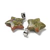 Natural Unakite Pendants G-B127-12P-12-2