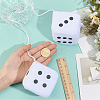 Fur Plush Dice Pendant Decorations HJEW-CN0001-44B-3