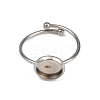 304 Stainless Steel Cuff Ring Components STAS-D372-03P-02-2
