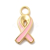 925 Sterling Silver Pink Enamel Charms STER-Z012-01G-04-1