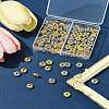 120Pcs 2 Colors Brass Crystal Rhinestone Spacer Beads RB-FS0001-06-9
