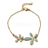 304 Stainless Steel Enamel & Crystal Rhinestone Link Bracelets for Women LS-BJEW-G763-01G-2