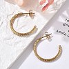 304 Stainless Steel Twist C-Shaped Stud Earrings EJEW-R017-03G-02-3