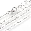 Iron Cable Chains Necklace Making MAK-R016-45cm-P-1