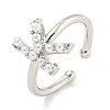 Rack Plating Brass Open Cuff Rings for Women RJEW-F162-01P-K-1