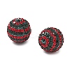 Christmas Theme Stripe Pattern Polymer Clay Rhinestone Beads CLAY-NH0001-01A-2