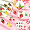 6Pcs Glass Pendants PALLOY-CJ00139-3