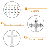 45Pcs 15 Styles Alloy Rhinestone Cabochons MRMJ-HY0001-23-4