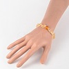 Chips Natural Citrine(Dyed & Heated) & Quartz Crystal(Dyed & Heated) Beaded Stretch Bracelets BJEW-JB02131-06-3